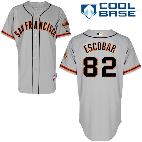 Edwin Escobar #82 Youth Baseball Jersey-San Francisco Giants Authentic Road 1 Gray Cool Base MLB Jersey